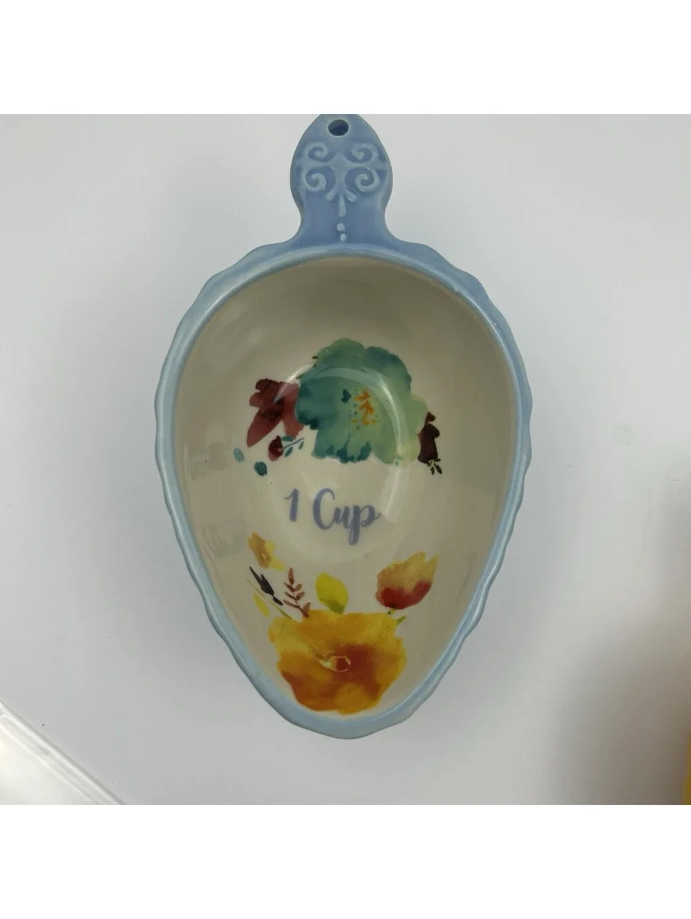 The Pioneer Woman Willow 4 Pc Ceramic Nesting Measuring Cups Scoops Floral B-188